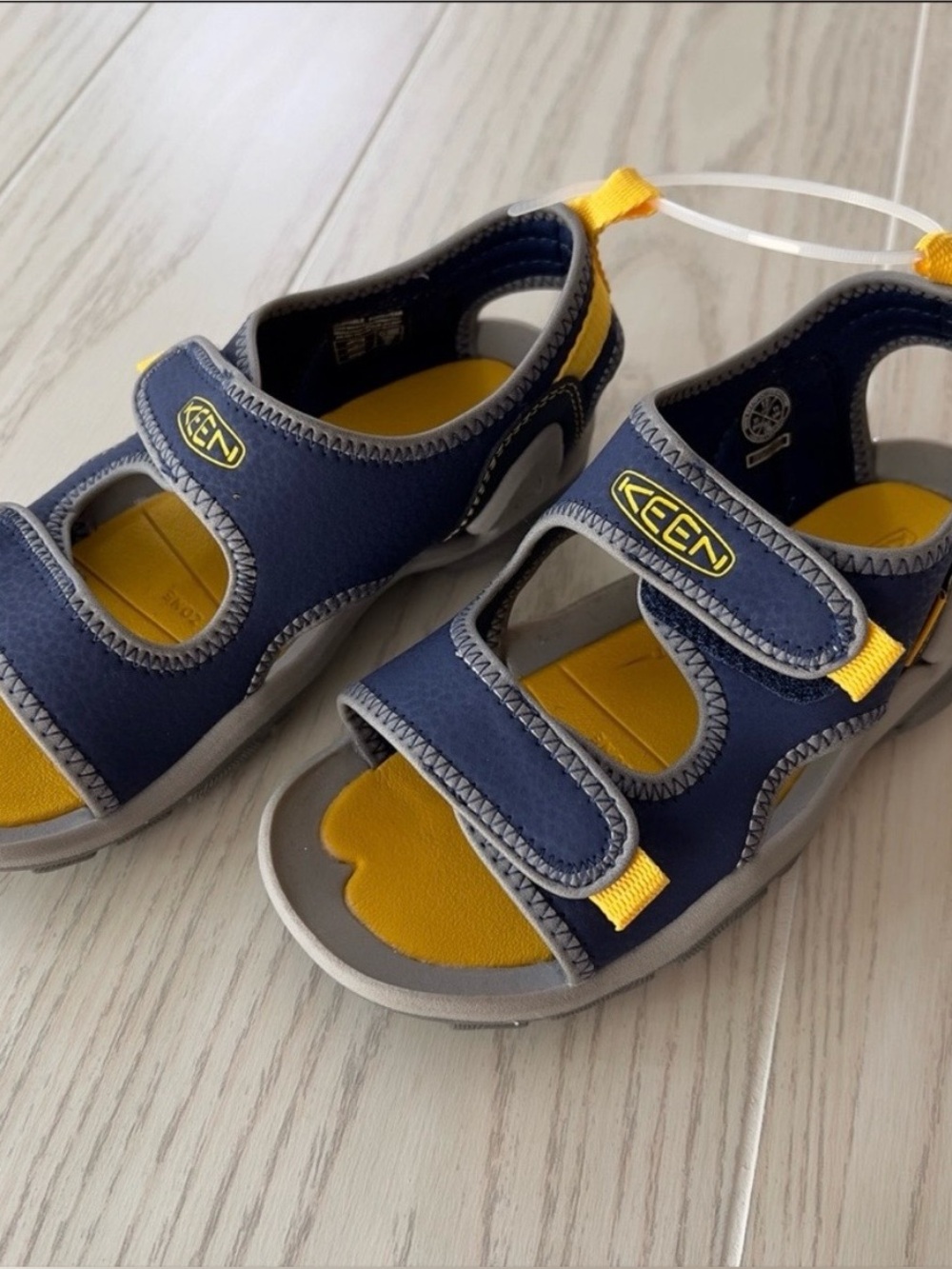 NWOT Keen Navy and Yellow Sandals